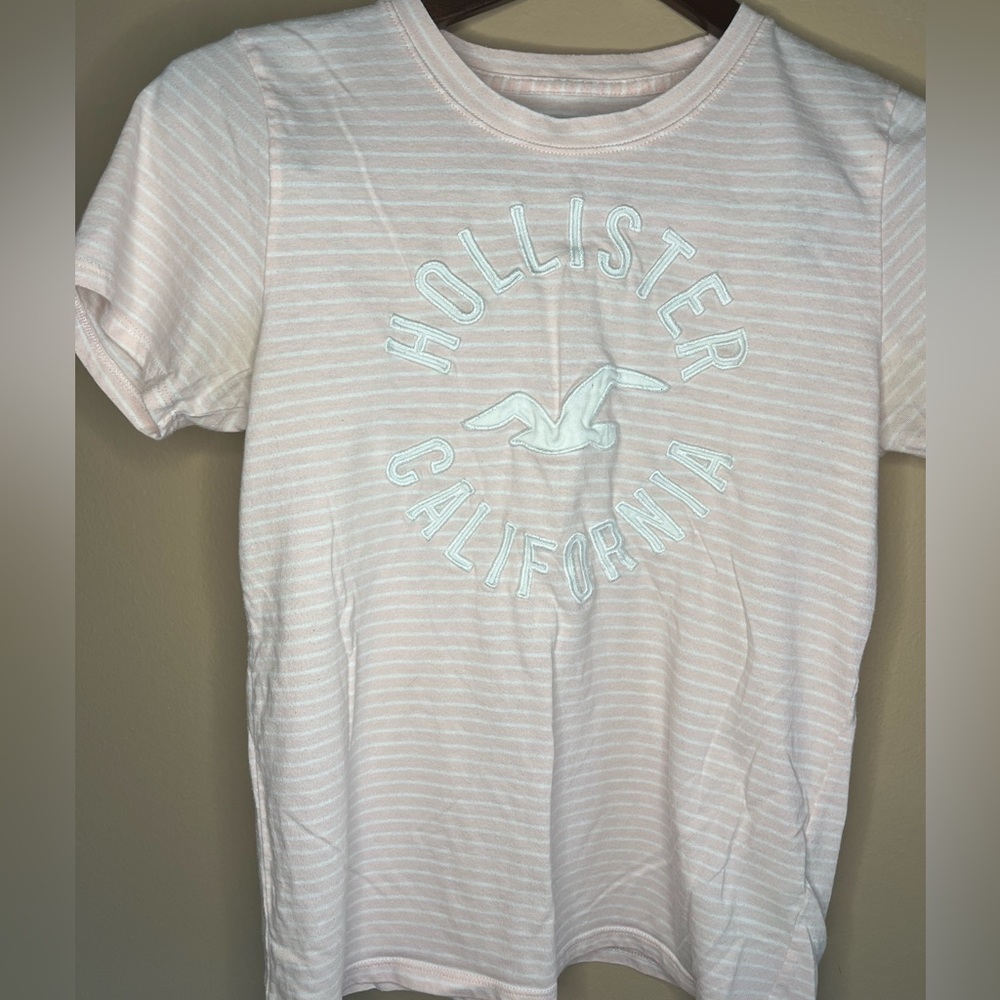 Hollister California pink striped shirt, size child small, good condition,